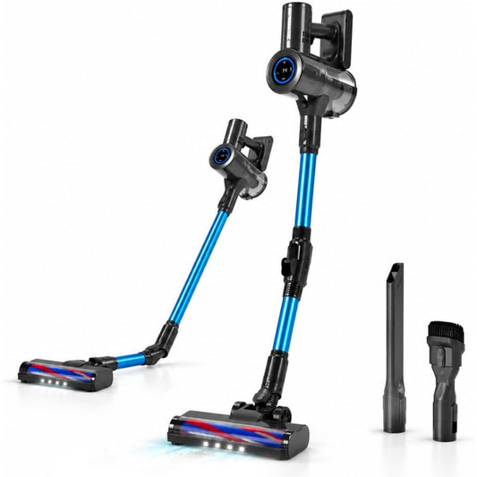 Cet aspirateur balai combine la collecte de la poussiere et une alimentation rechargeable