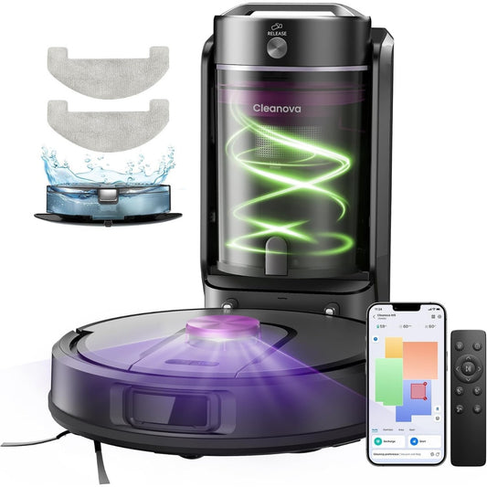 Robot et base de vidage offrant une aspiration annoncee de 000 Pa